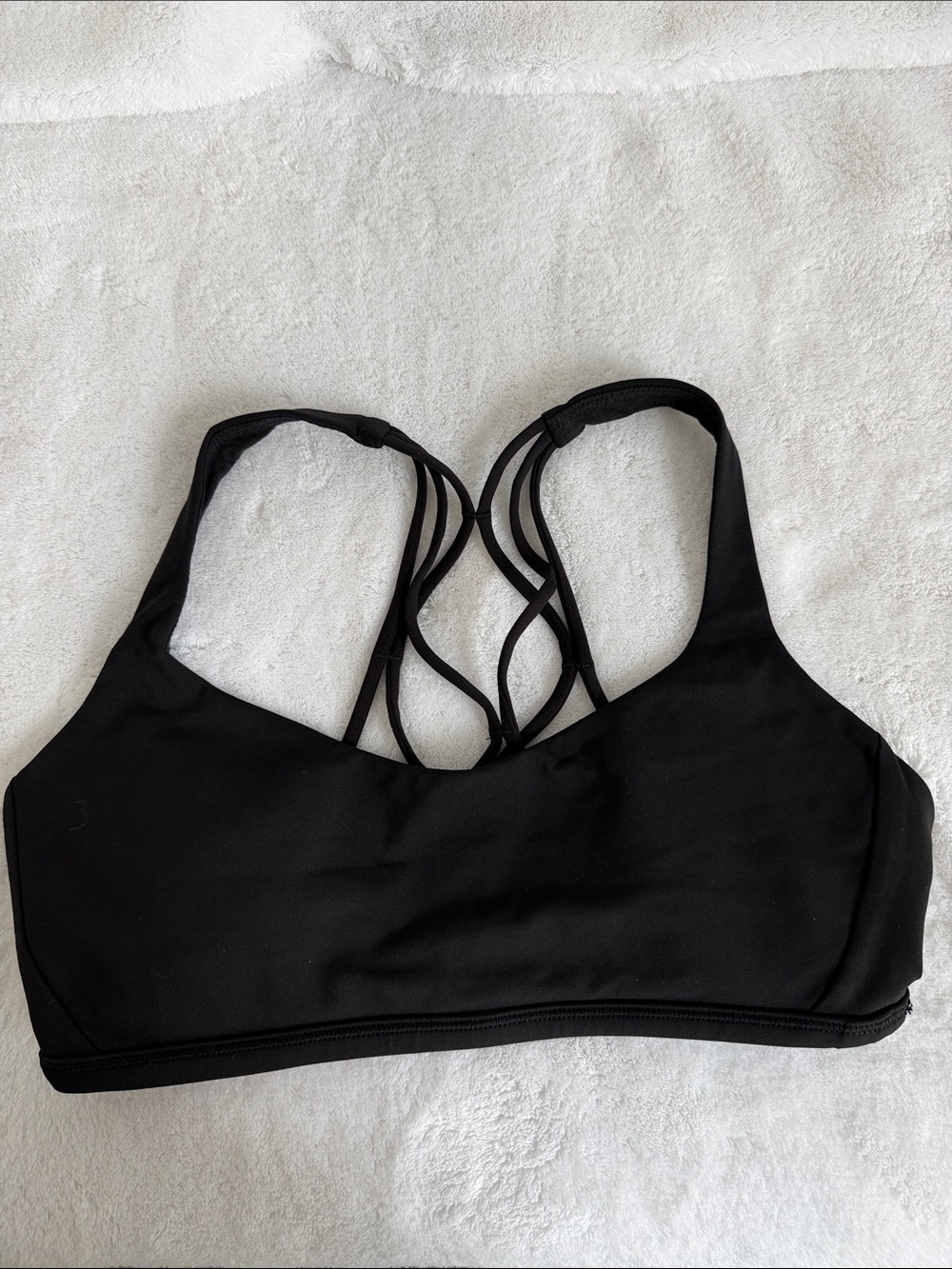Lululemon Free to Be Wild Black Strappy Back Sports Bra Size 6